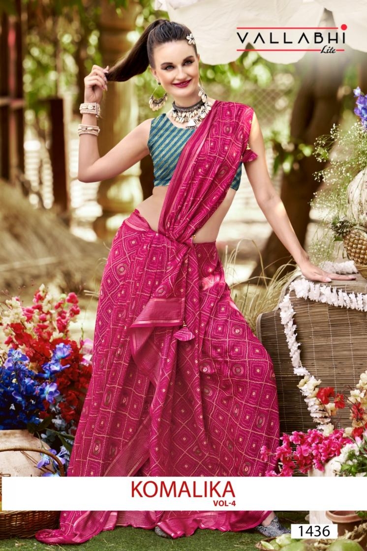 vallabhi prints komalika vol 4 series 1436-1441 GEORGETTE wholesale saree