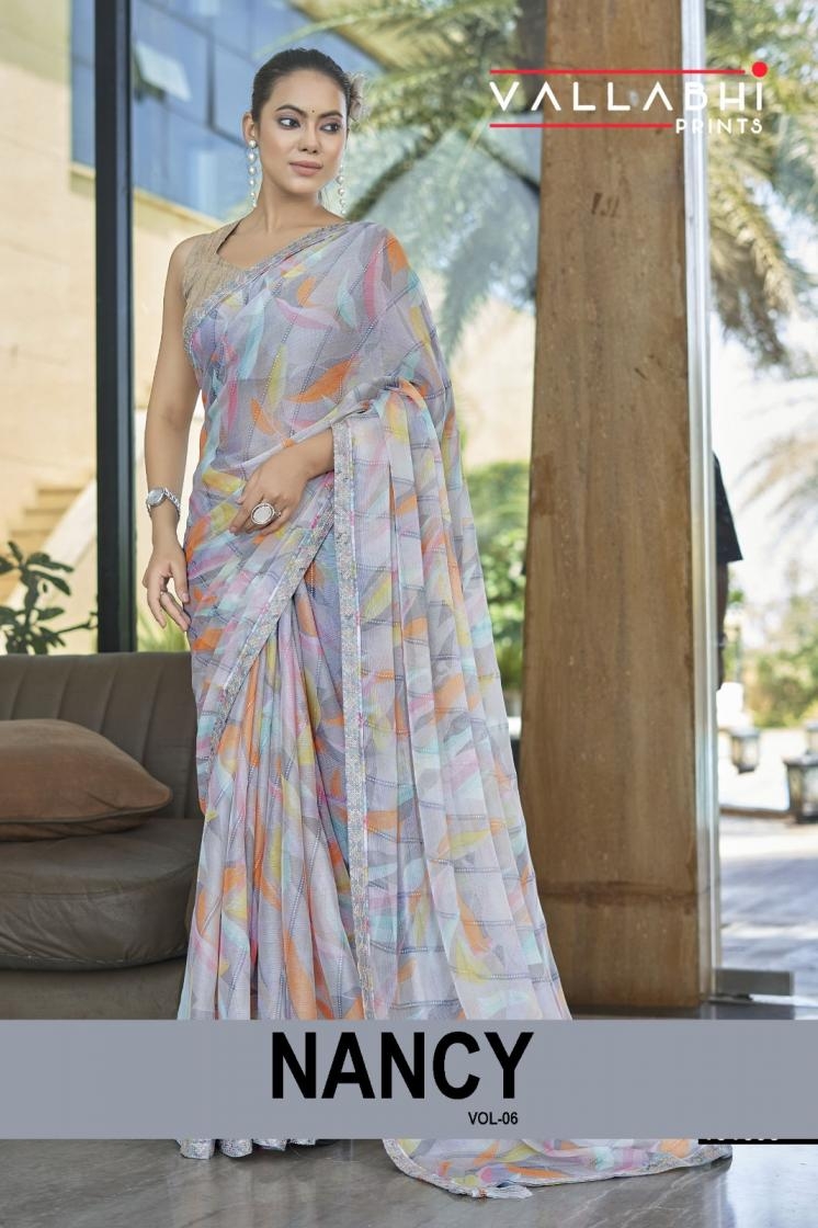 vallabhi prints nancy vol 6 series 151608-151613 CHIFFON wholesale saree