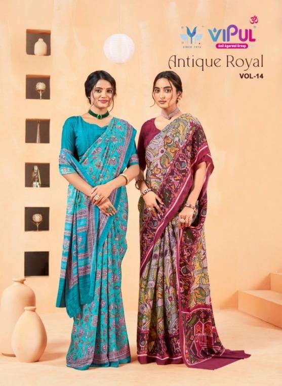 vipul antique royal vol 14 series 89946-89957 crewa georgette wholesale saree 