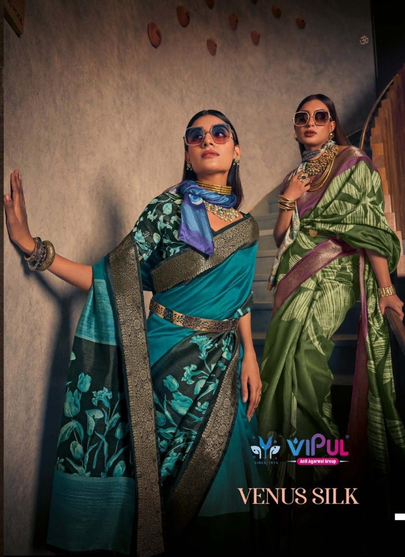 vipul venus silk series 89505-89516 TWO TONE SILK WOVEN BORDER wholesale saree 