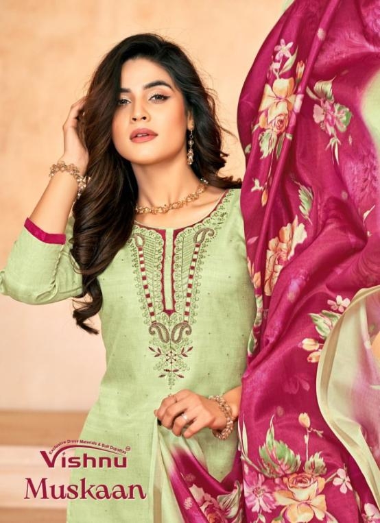vishnu muskaan series 98001-98012 tussar silk wholesale suit 