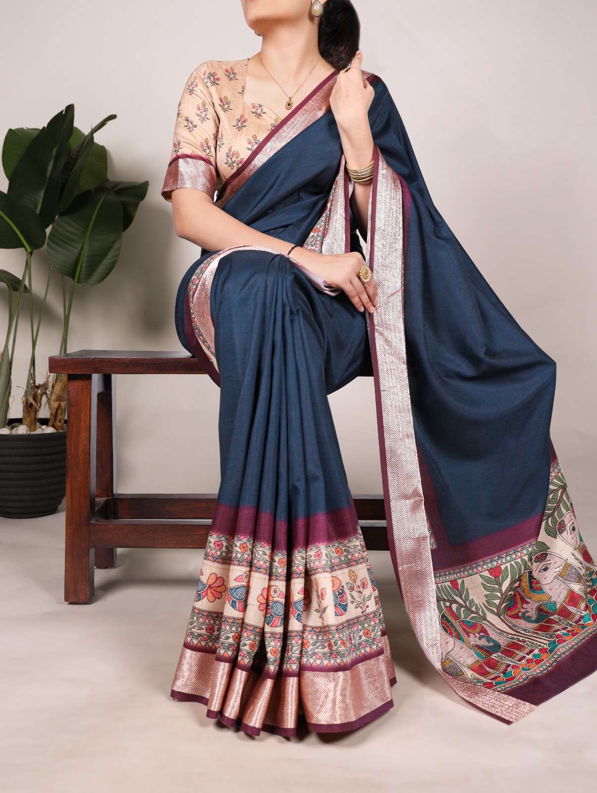 YNF7022CFE Tussar Silk With Viscose Border wholesale saree