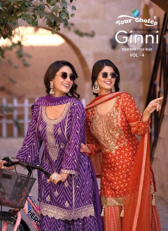 your choice ginni vol 4 series 4001-4004 chinon wholesale shrara suits