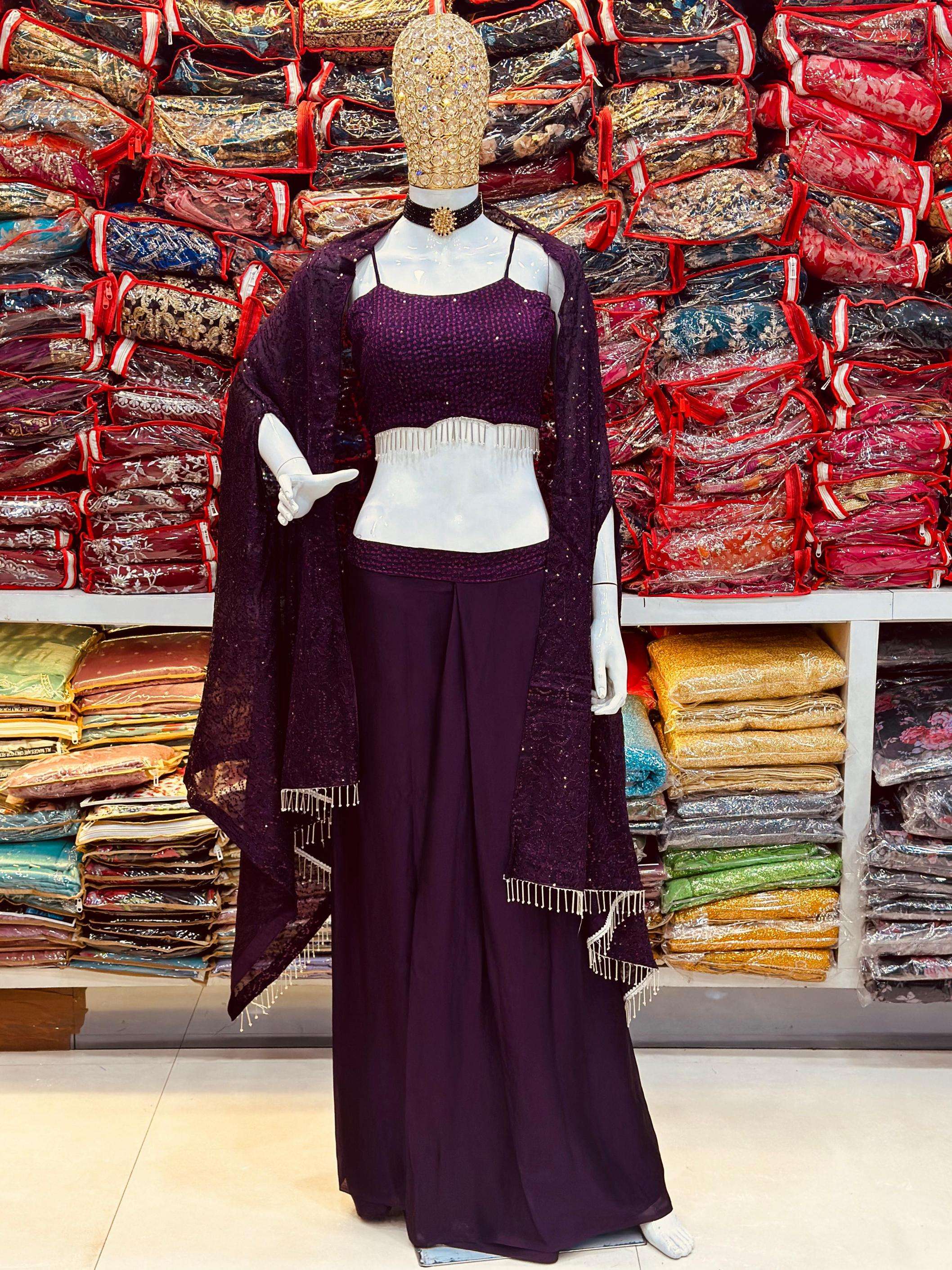 1347 fancy rangoli wholesale crop top with dupatta