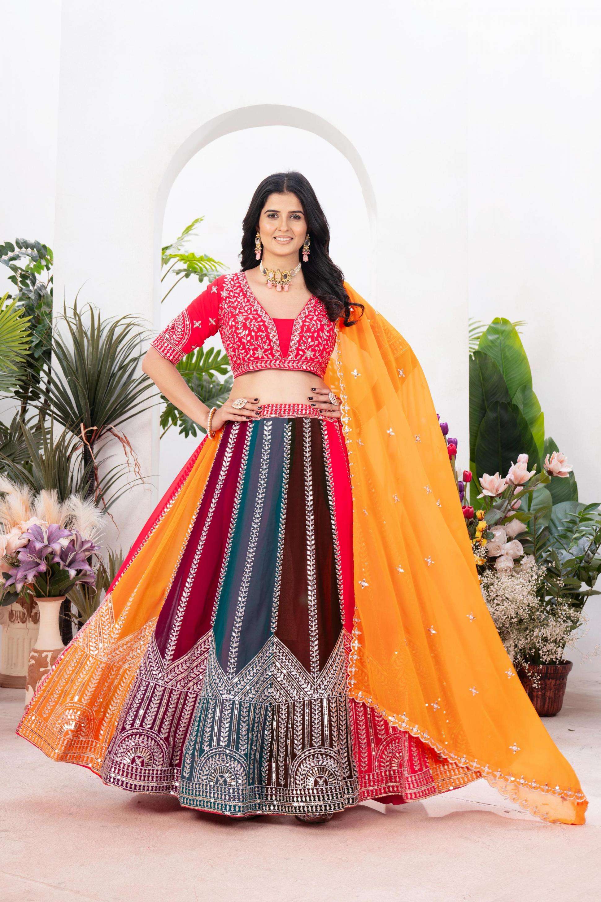5080 new launch faux georgette half saree designer chaniya choli supplier