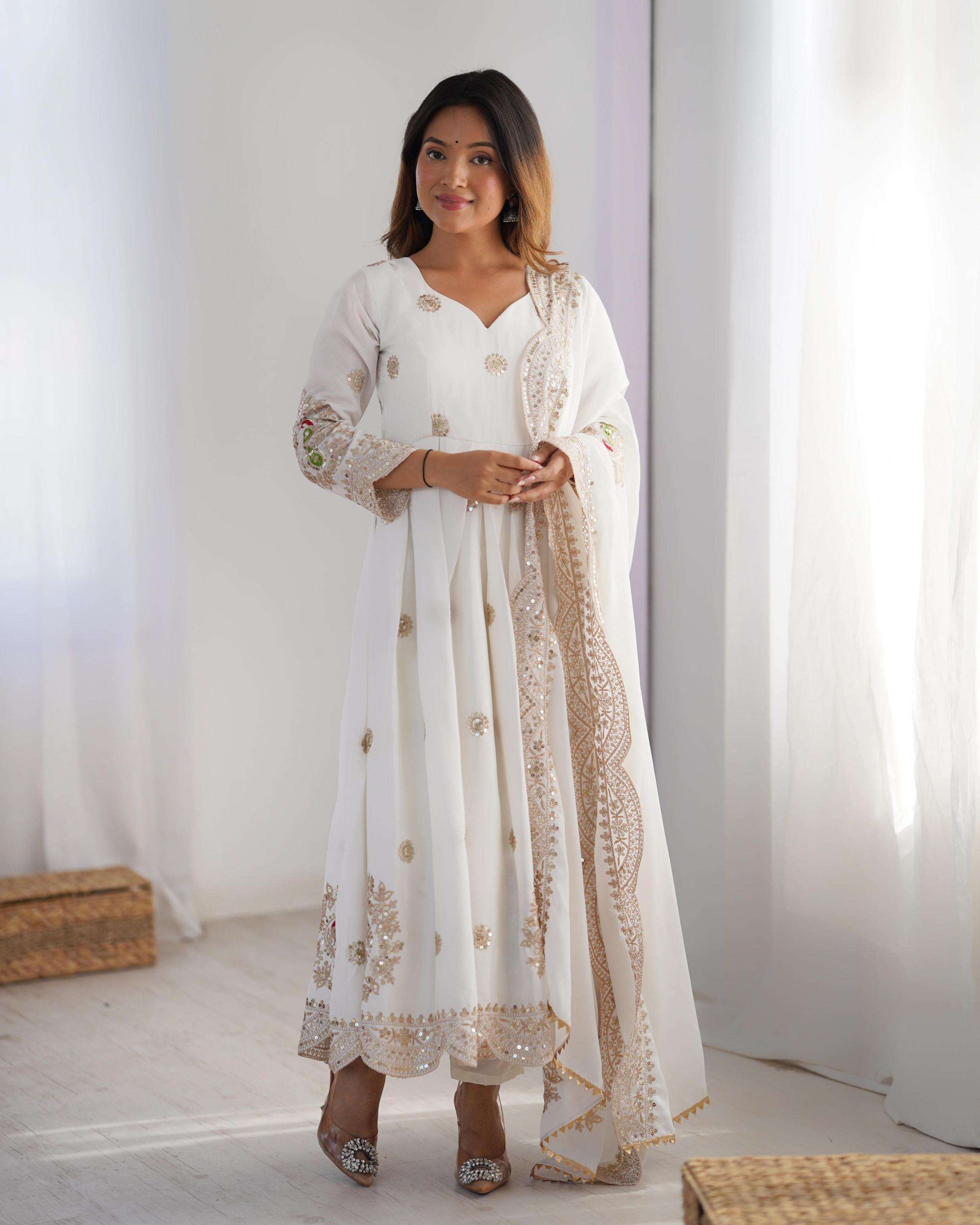 5100 CHINON WITH EMBROIDERY  SEQUENCE DESIGN WORK wholesale suit 