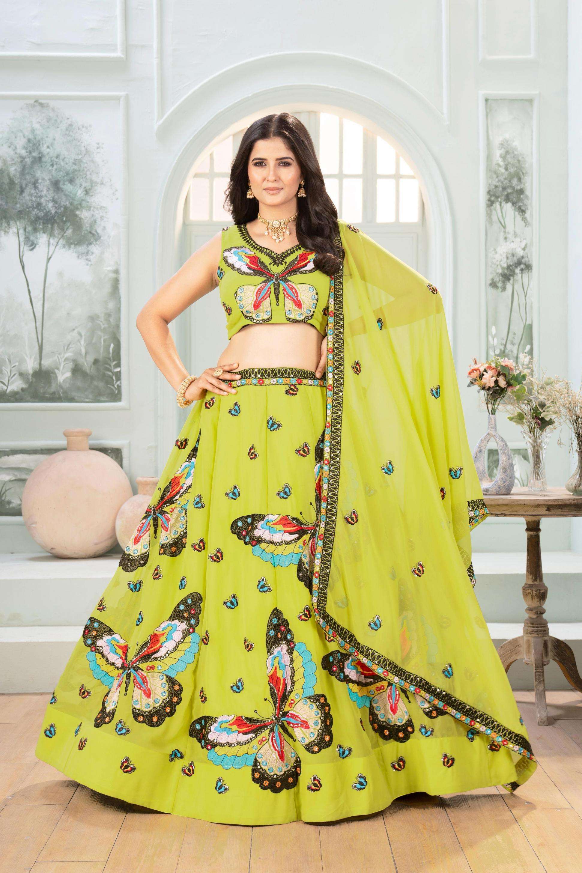 5118 hit design amazing faux georgette lehenga for wedding