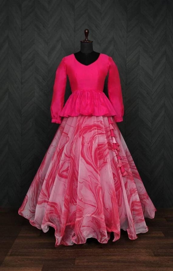 7032 organza wholesale lehenga