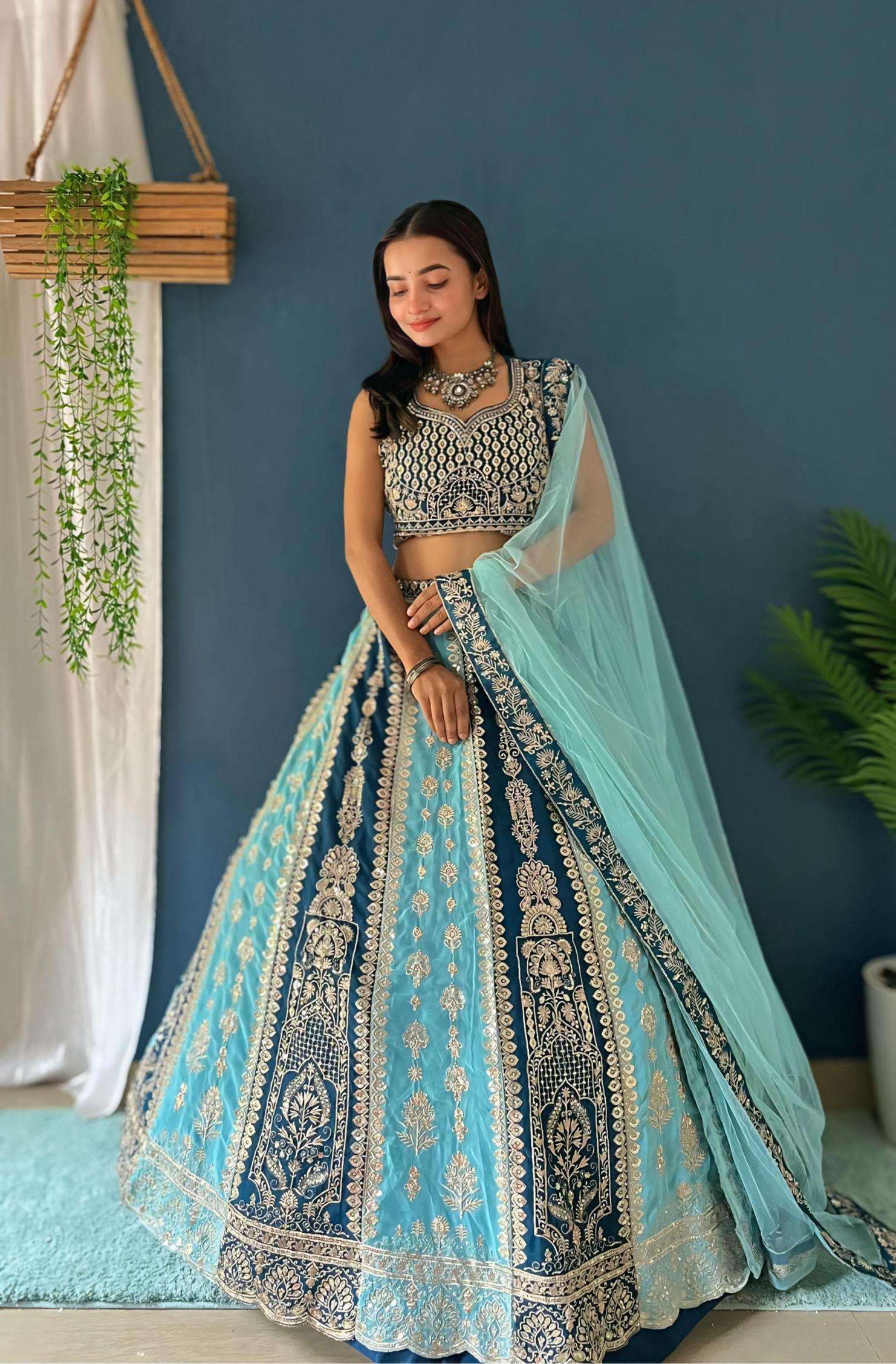 9238 half saree faux georgette traditional chaniya choli for womens