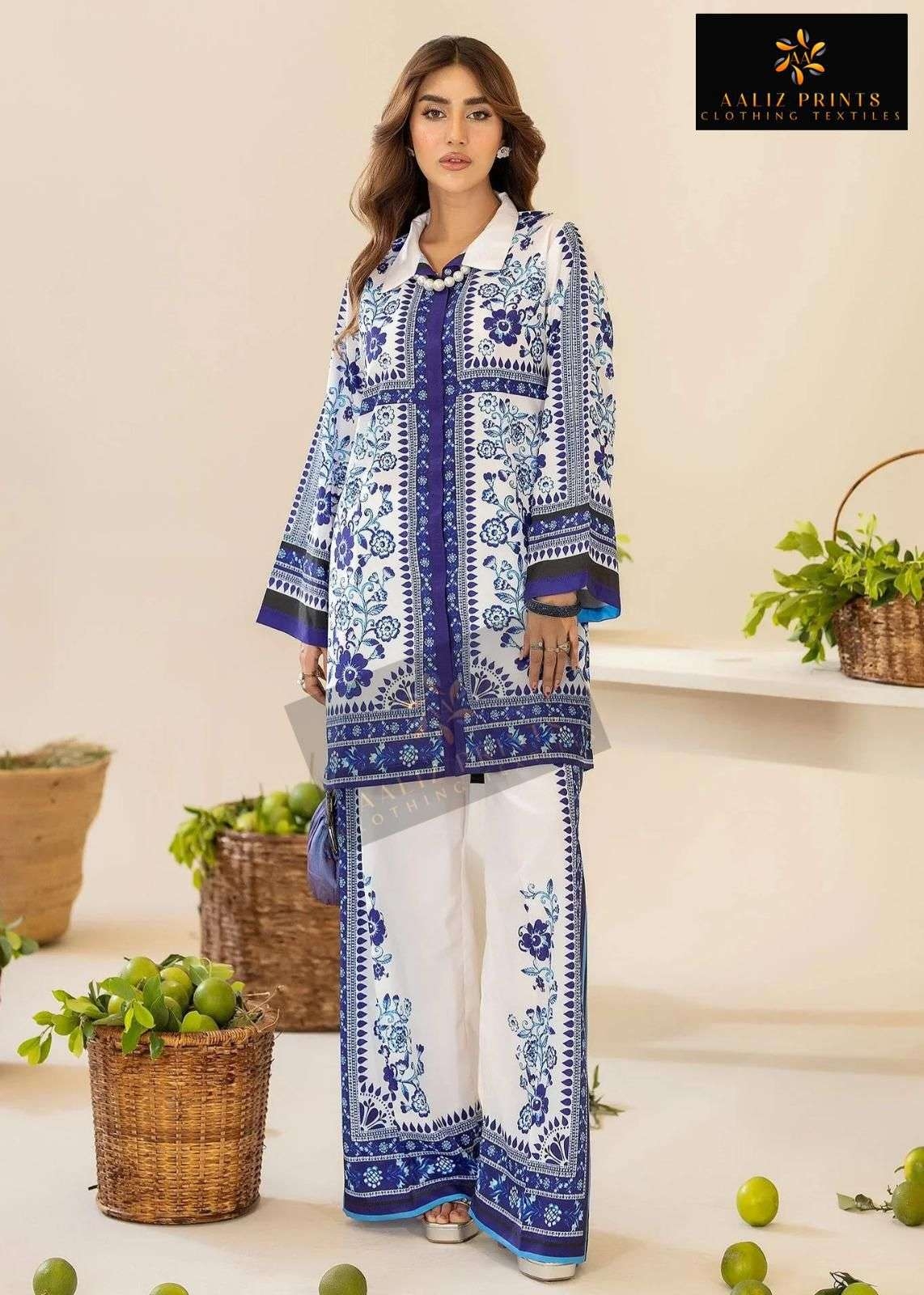 AALIZ PRINTS CODE SET VOL 4 series 7773 LAWN COTTON PAKISTANI STYLE CO-ORD SET