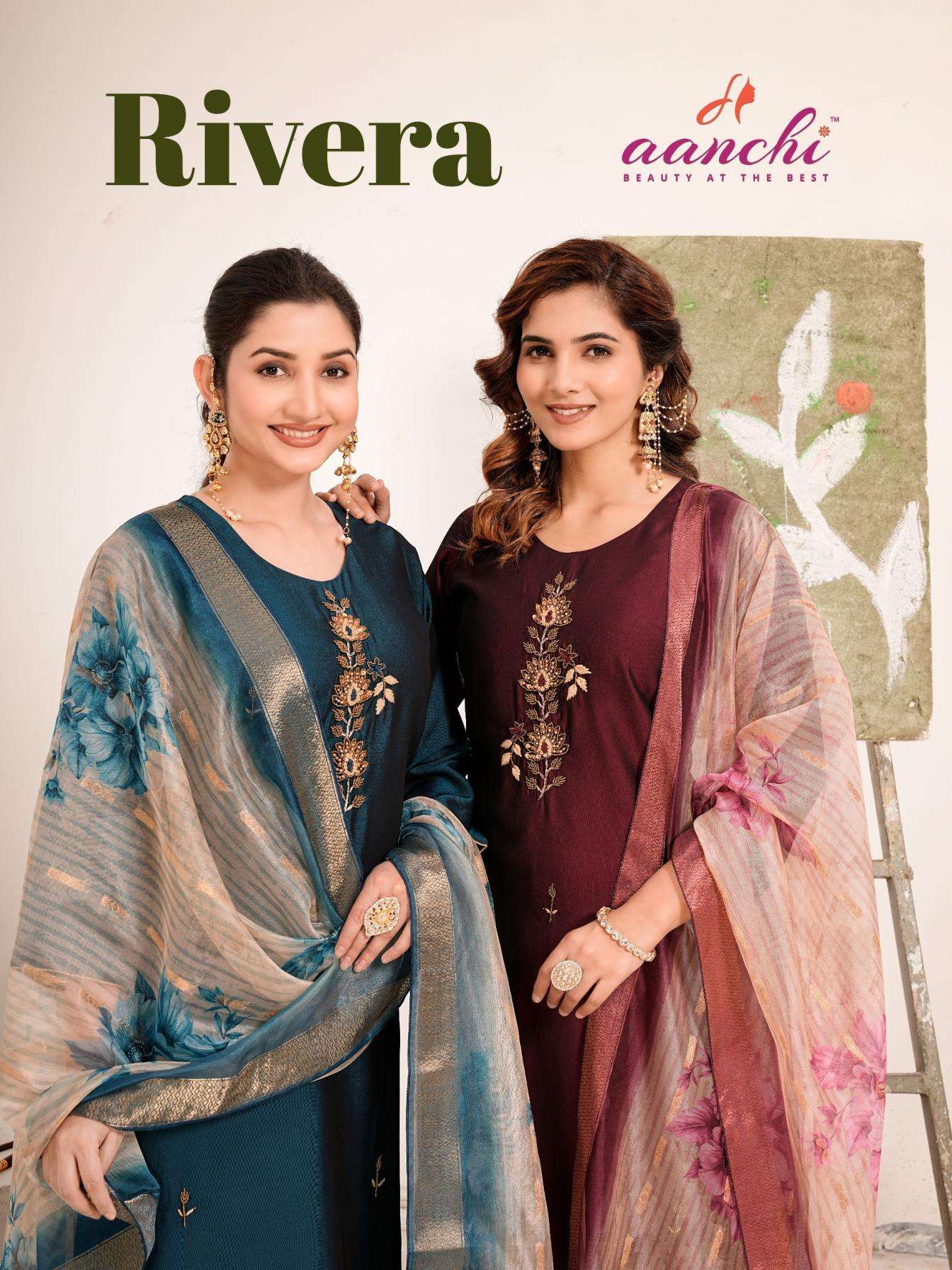 aanchi rivera series 1001-1004 rangeela silk wholesale suit 