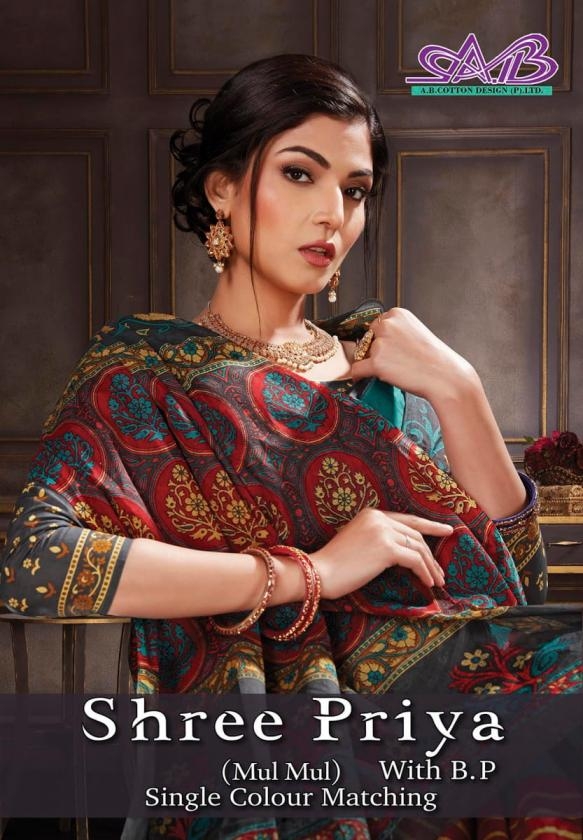 ab shree priya series 1800-1814 mul mul cotton wholesale saree