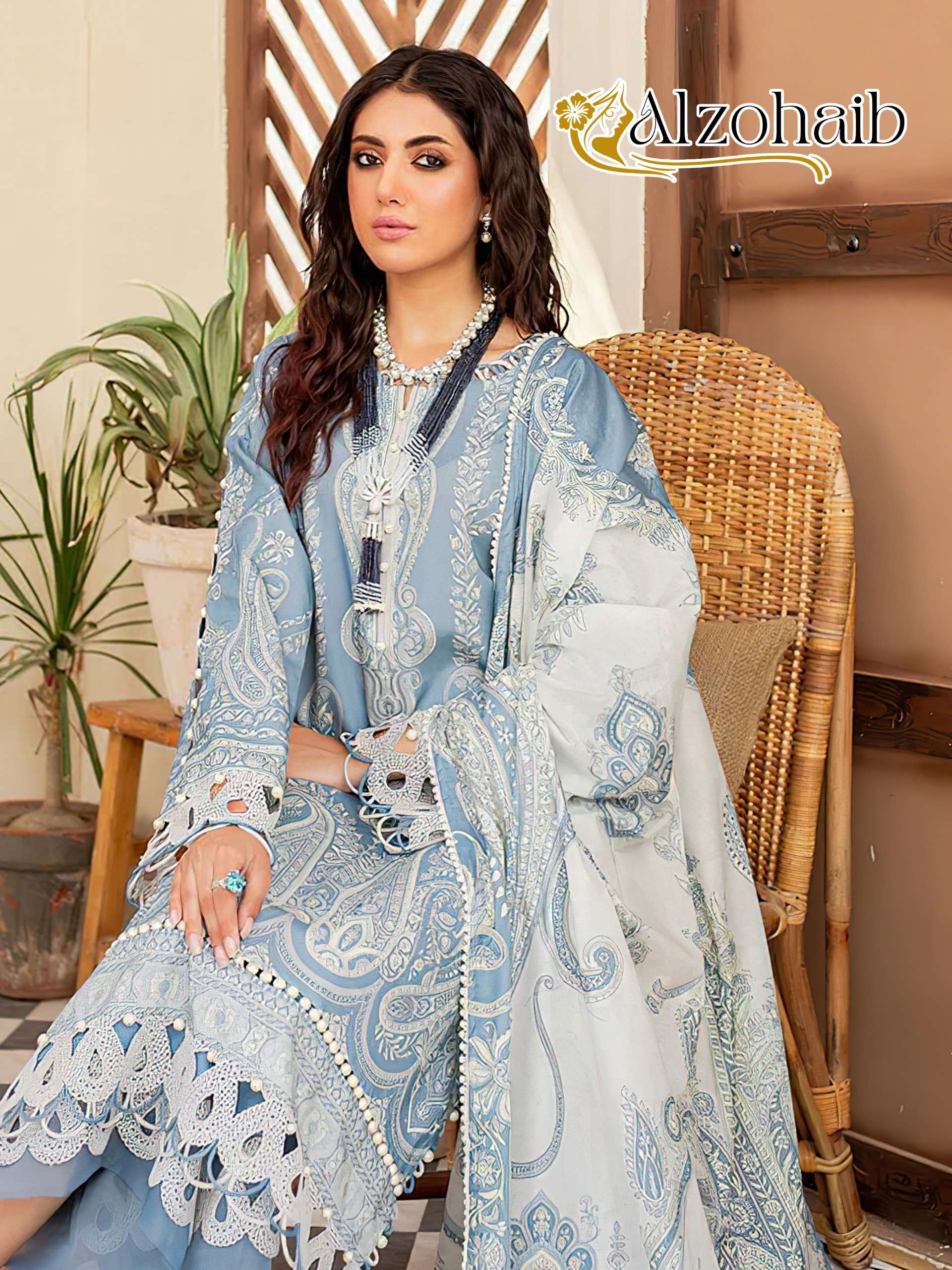 ALZOHAIB AZ-1276 A-B  pure cotton wholesale suit