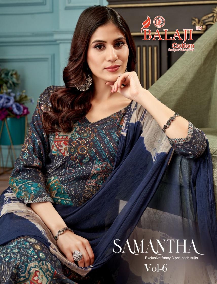 balaji cotton samantha vol 6 series 6001-6008 capsule rayon wholesale suit 