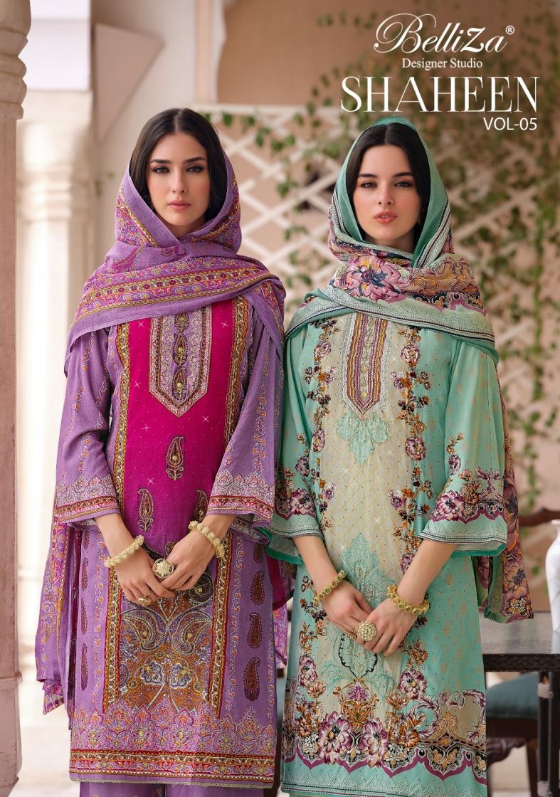 belliza shaheen vol 5 series 863001-863008 Pure Viscose Rayon wholesale suit 