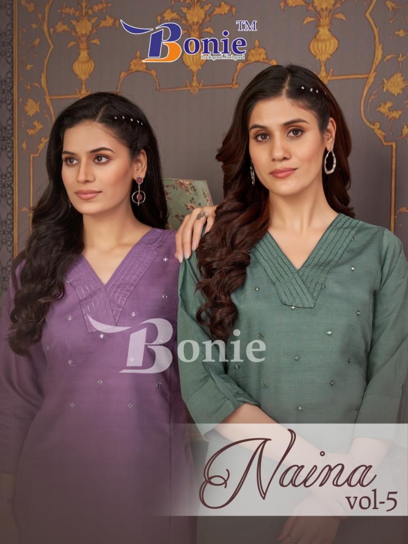 bonie naina vol 5 series 5001-5005 VISCOSE VATICAN wholesale kurti 