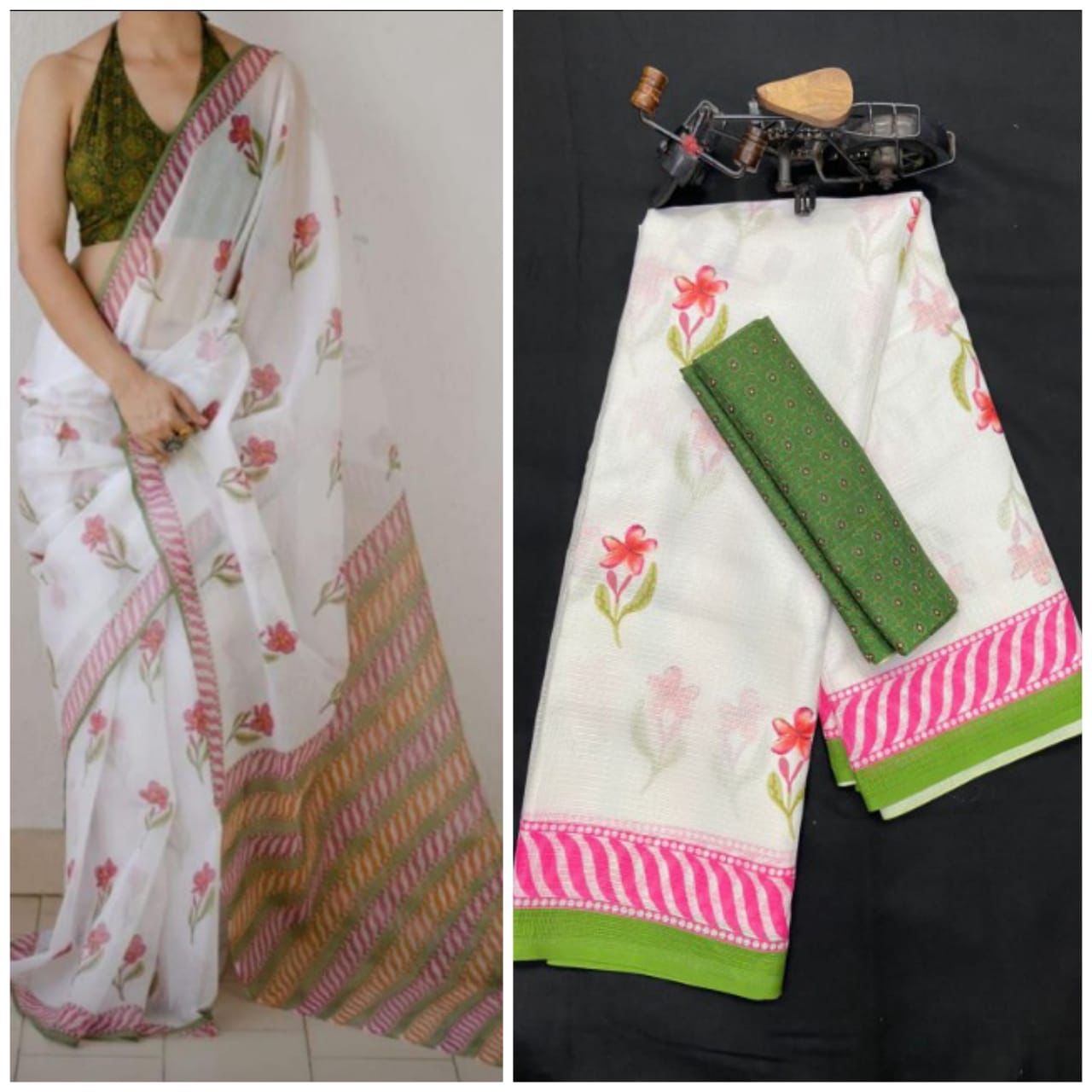BT-21 Super kota with Digital Print and Pallu with beautiful contrast WHOLESALE SAREE