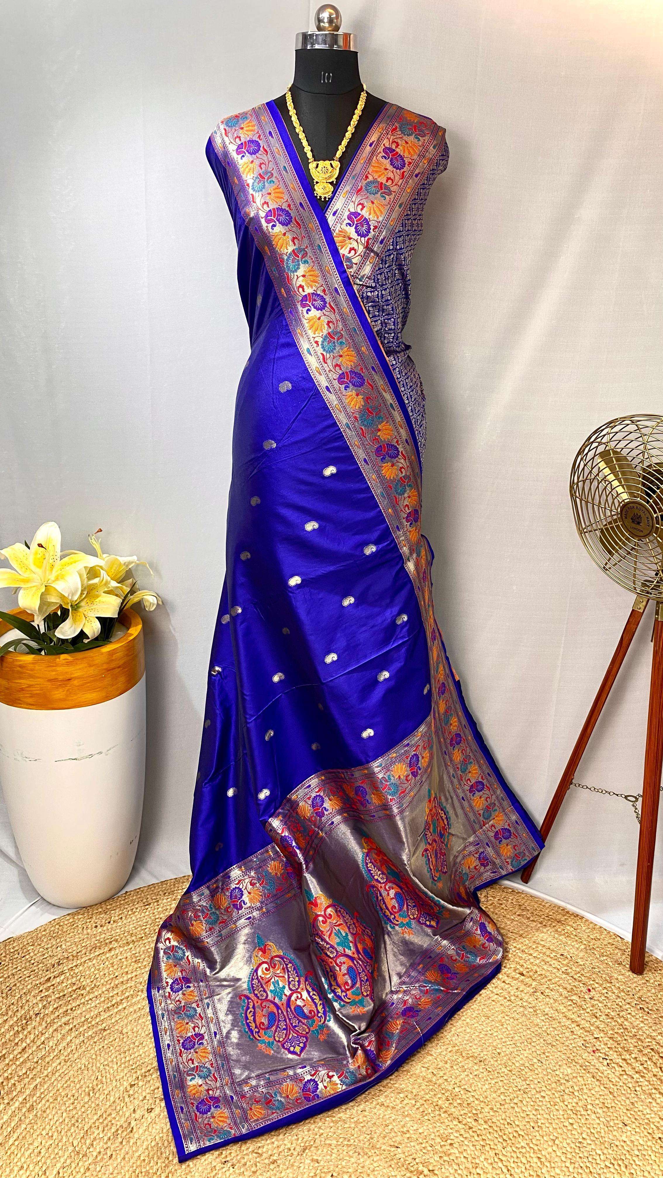 BT-53 Bhoomi Paithani silk sarees with all over meenakari  Keri