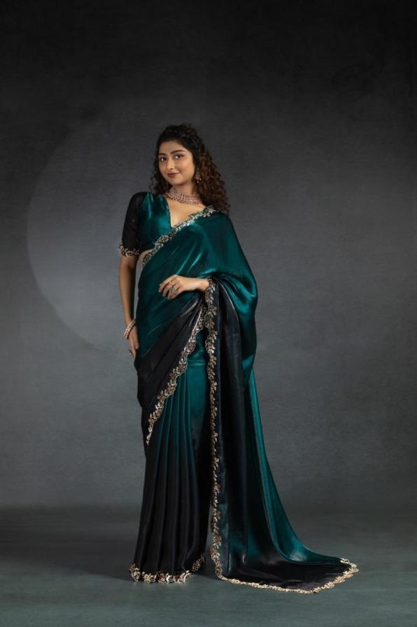ds 763 silk jarkhan work fashionable design saree for womens