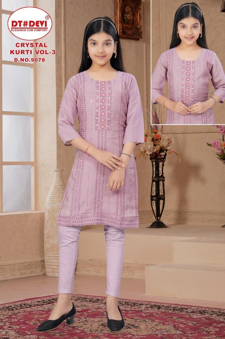 dt devi crystal vol 3 series 9078 ROMAN SHIMMER wholesale kurti 