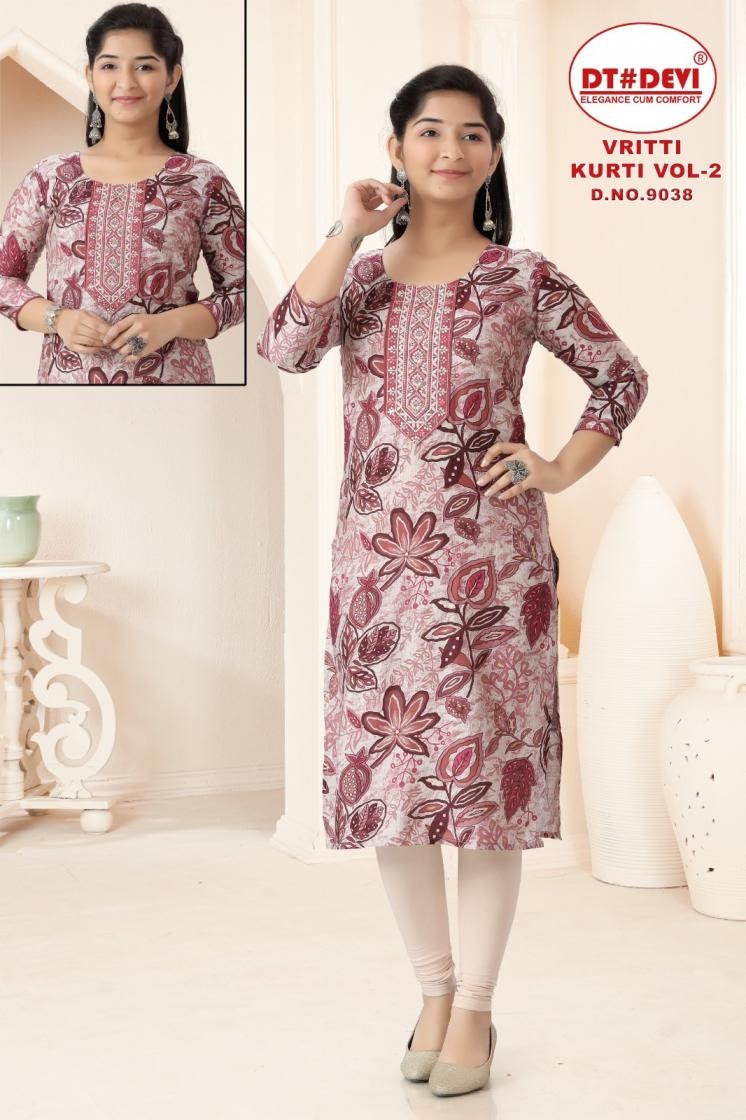Dt devi vritti kurti vol 2 9083 vetican print wholesale kurti