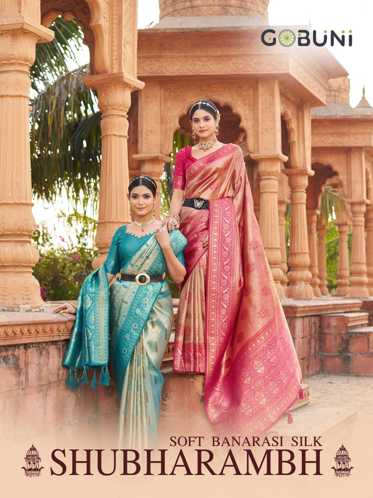 gobuni shubharambh series 1101-1106 Soft Banarasi Silk wholesale saree