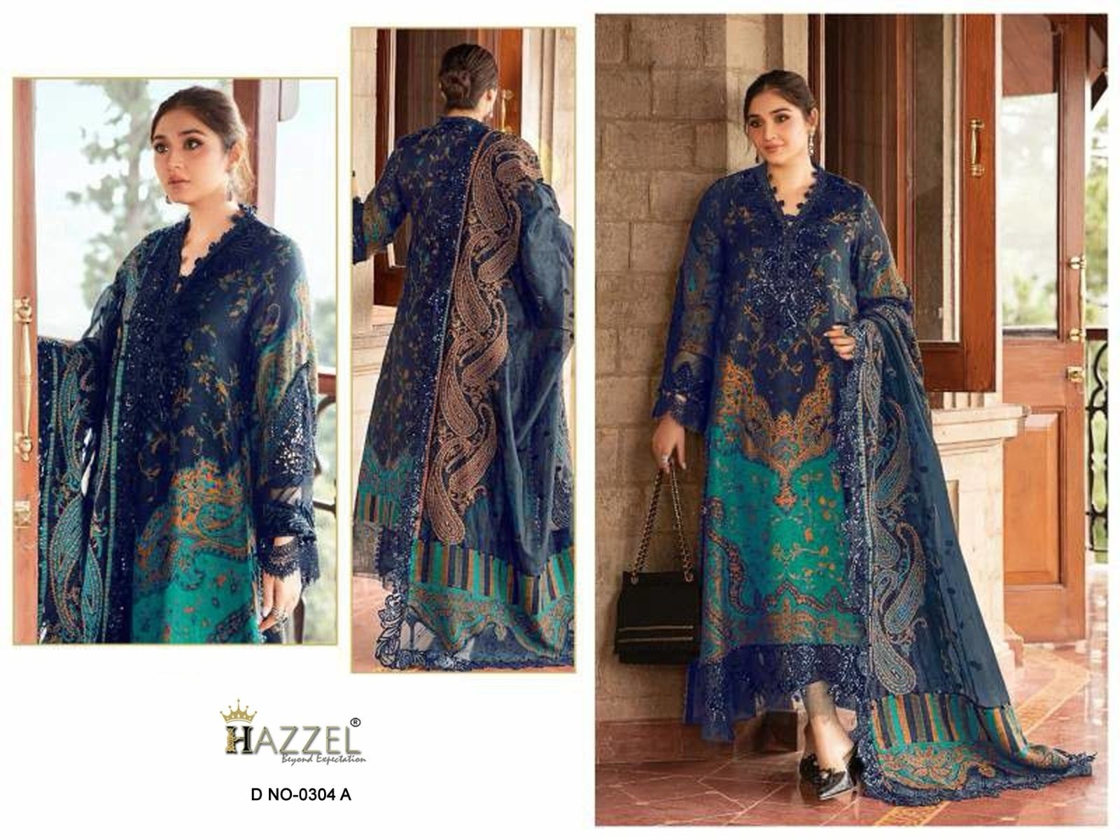 HAZZEL MARIA.B 304A/B PURE CAMBRIC COTTON wholesale suit 