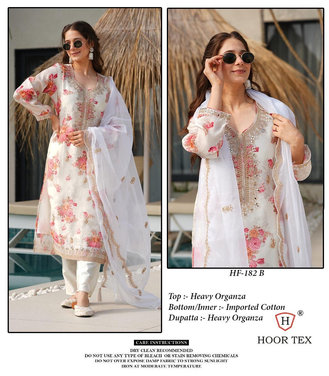 Hoor Tex HF-182 A To D Heavy Organza wholesale suit 