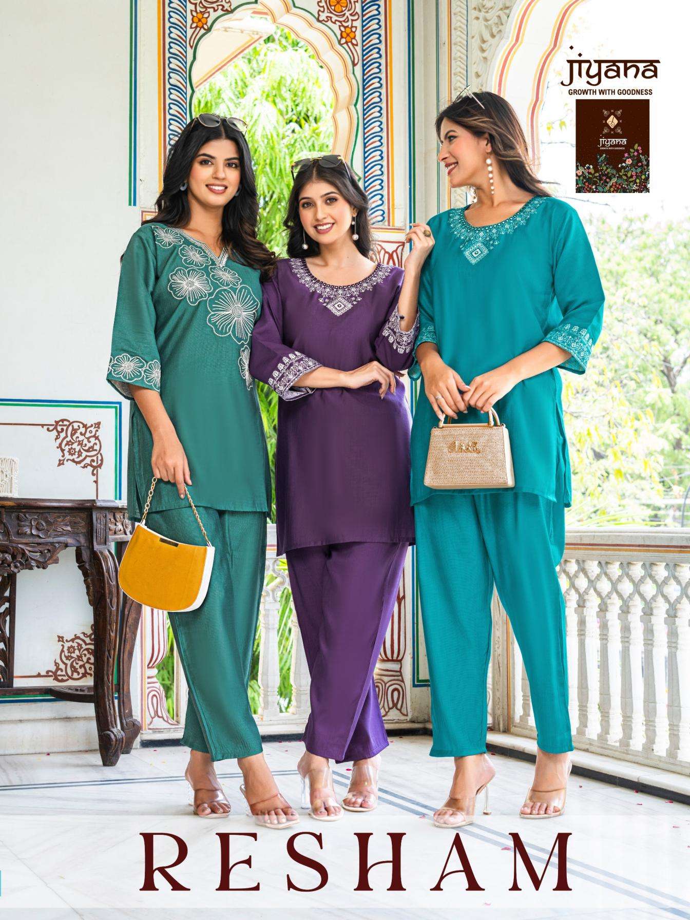 jiyana resham series 1001-1008  VARTICAN FABRIC wholesale co-ord sets