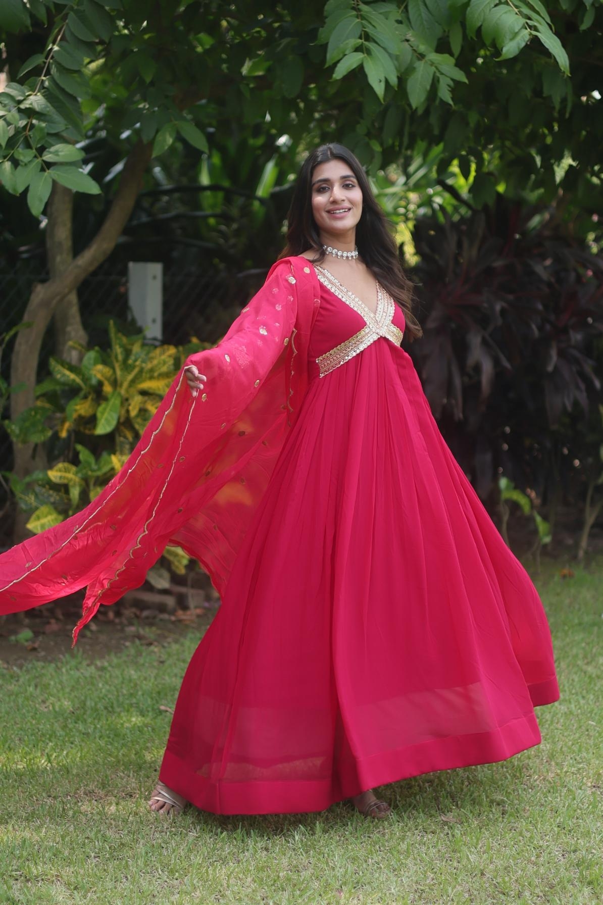 Ka 1067 faux blooming wholesale gown with dupatta