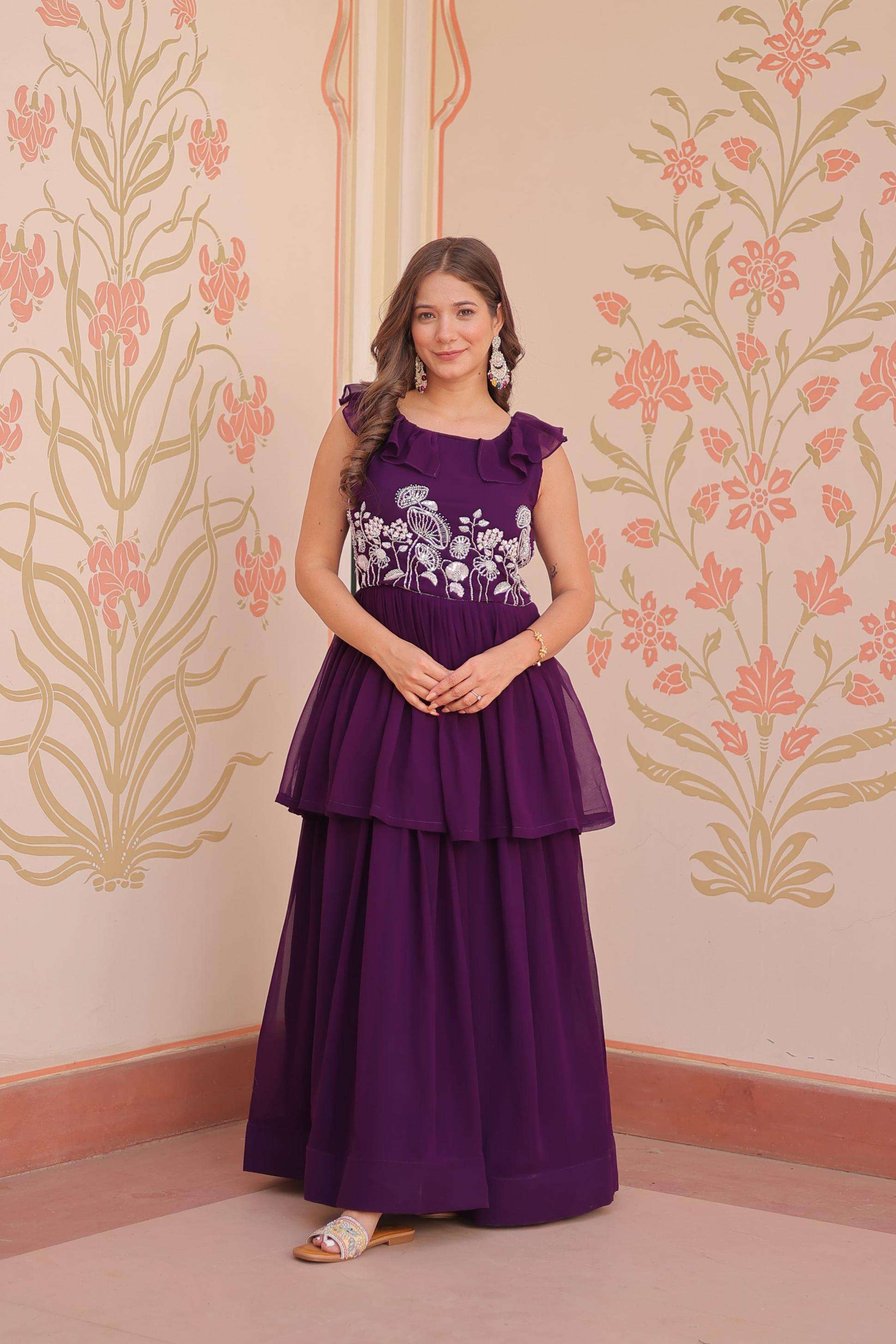 ka 1175 faux blooming readymade classic kurti with plazzo wholesaler