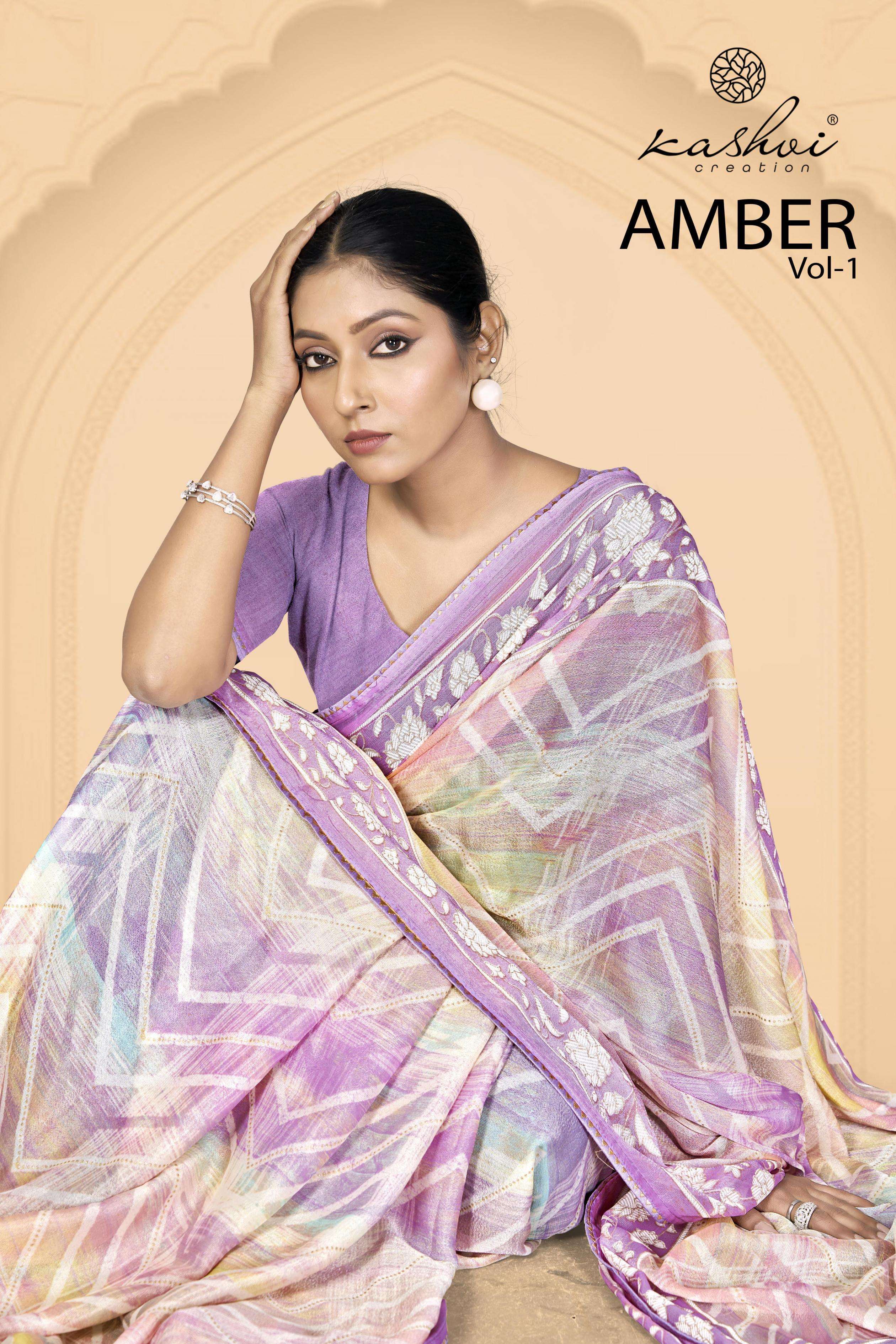 kashvi creation amber vol 1 series 101-108 BRASSO wholesale saree
