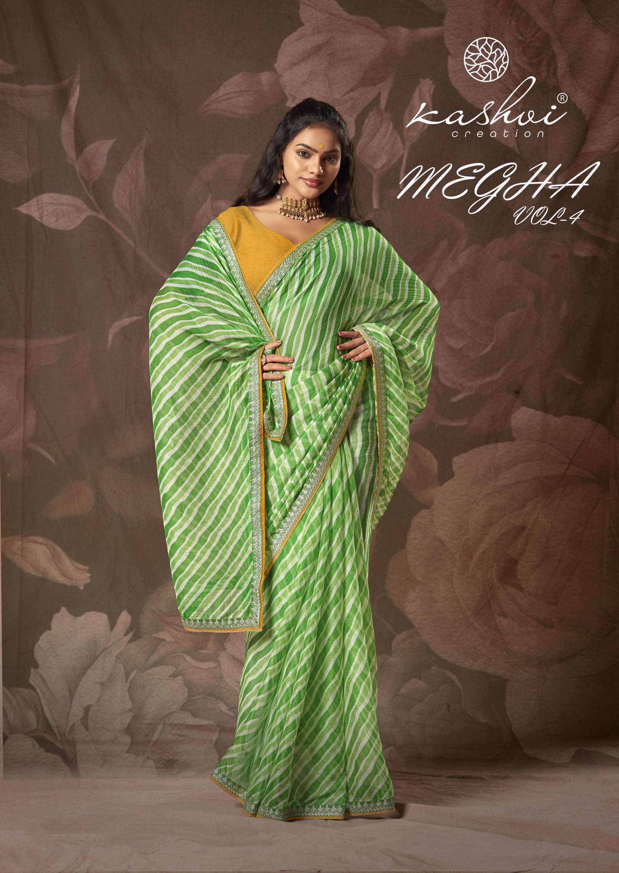 kashvi creation megha vol 4 series 1001-1008 georgette wholesale saree