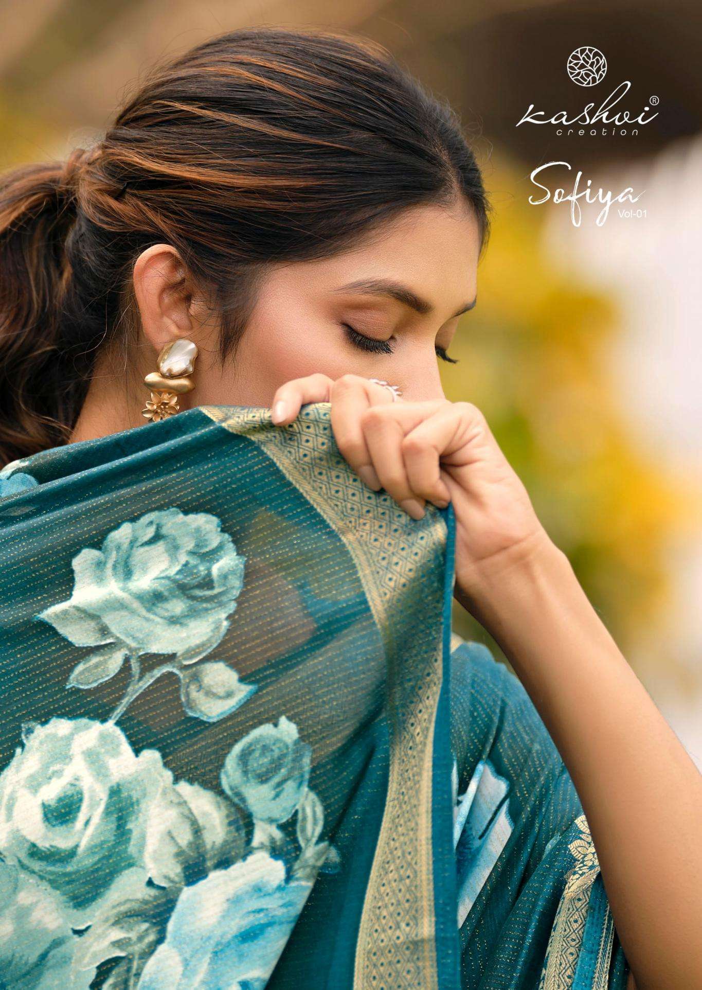 kashvi creation sofiya vol 1 series 1001-1008 Dull moss wholesale saree
