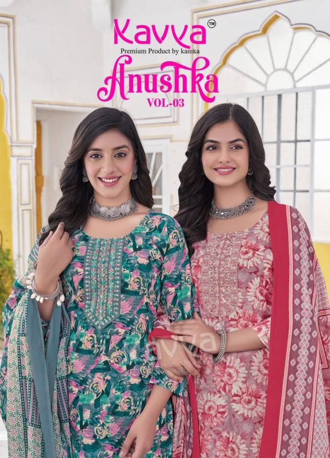 kavya anushka vol 3 series 3001-3010 cotton wholesale suit 