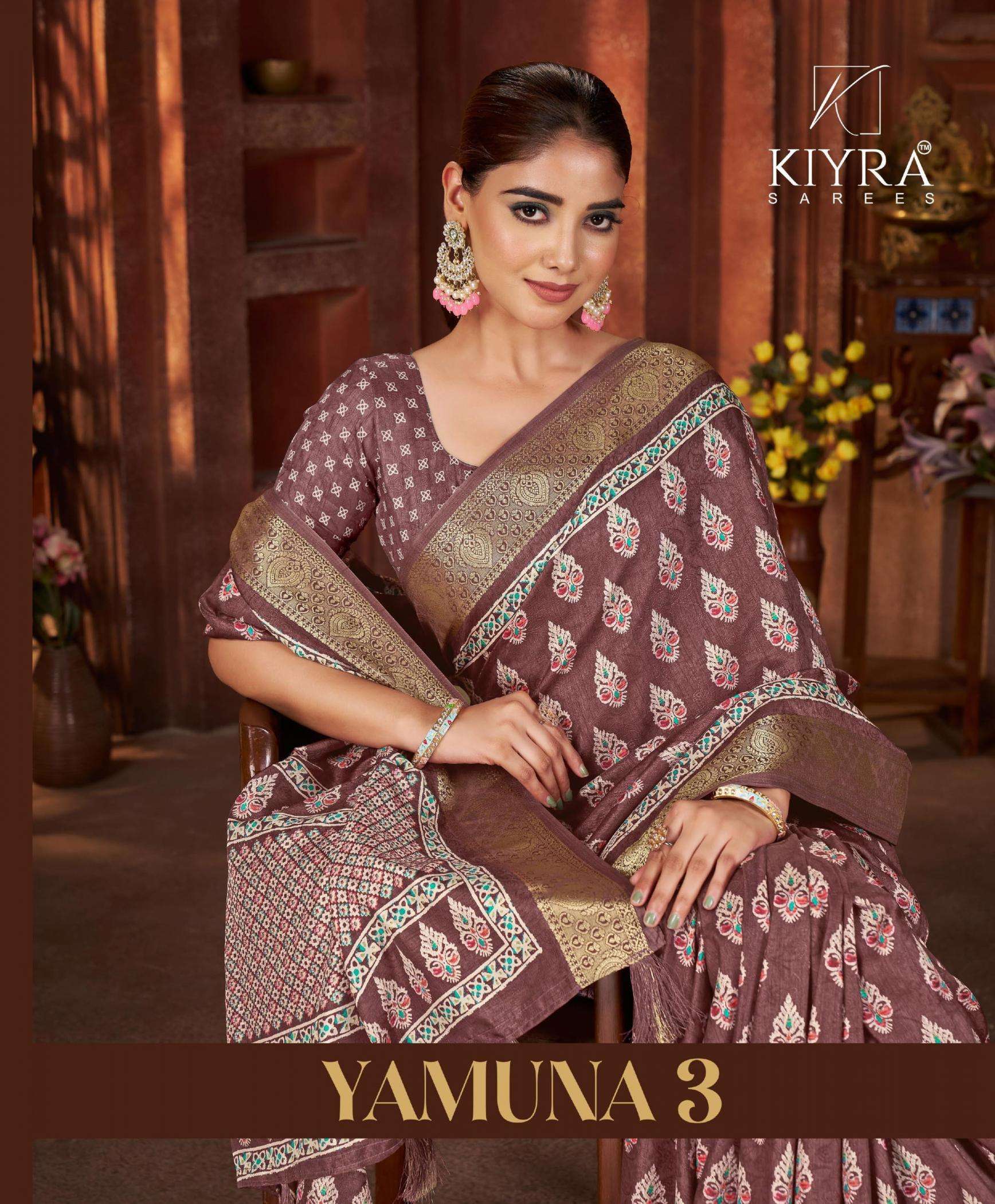 kiyra yamuna series 1001-1006 dola jacquard wholesale saree