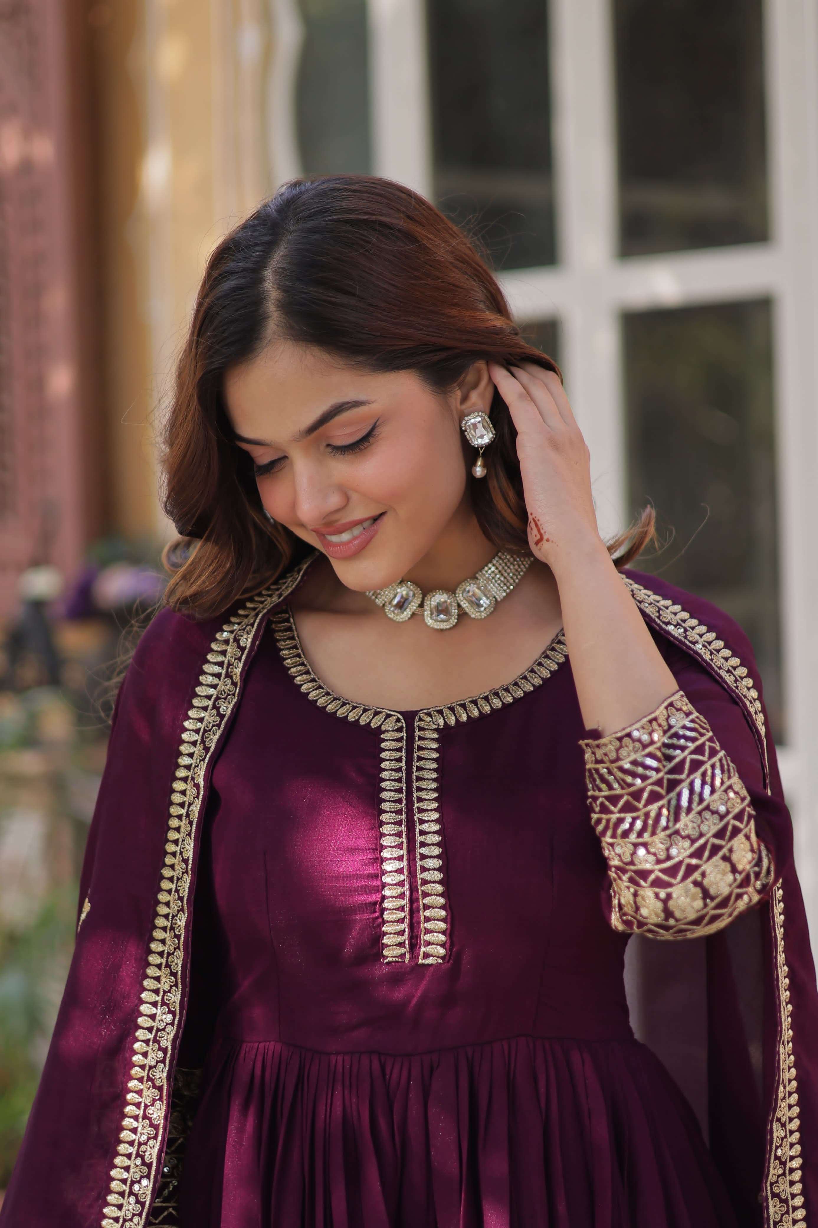 KUMKUM- 1141 Shimmer Vichitra READYMADE wholesale GOWN 