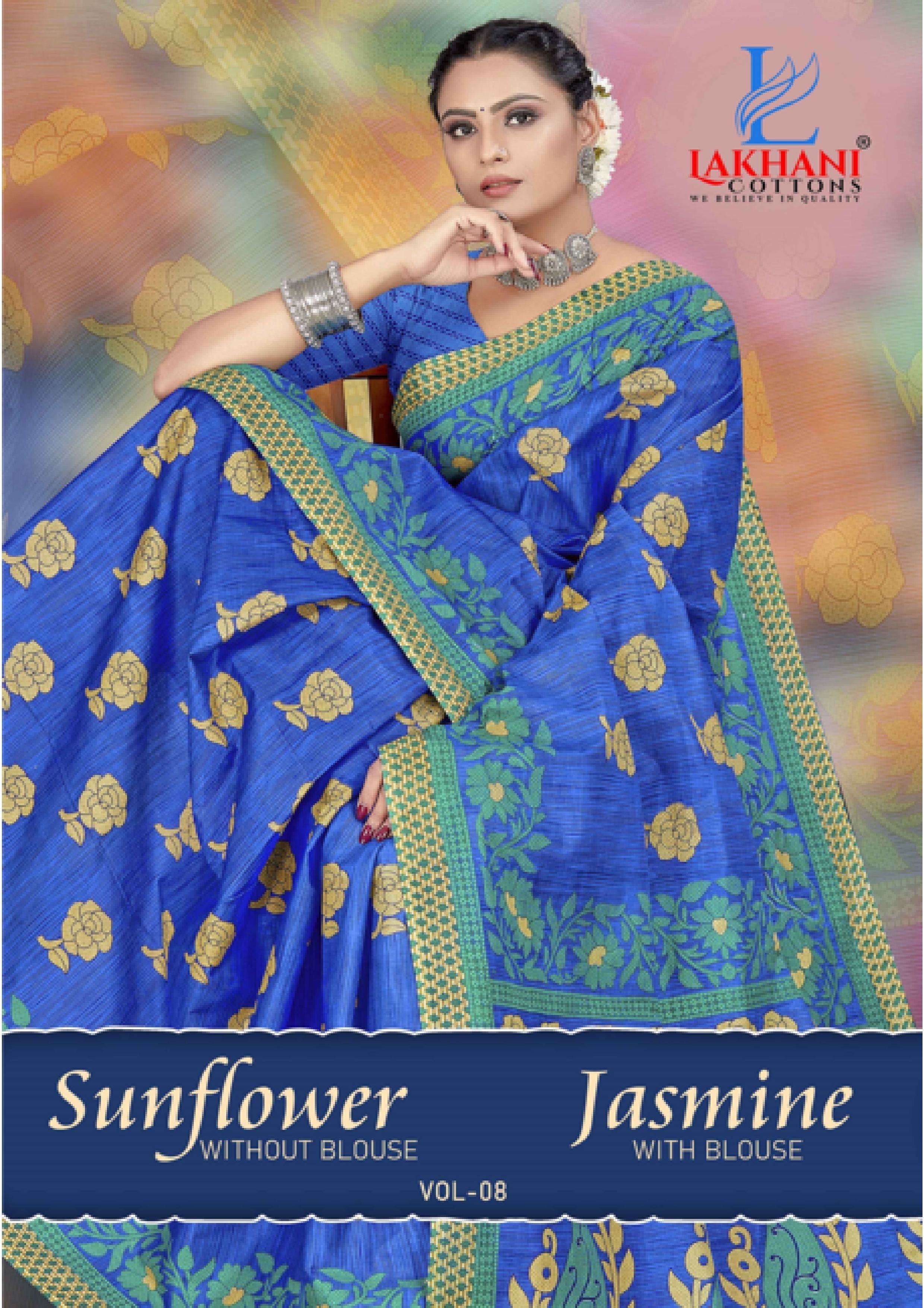 Lakhani Jasmine Vol-8 series 801-820 Pure Cotton wholesale saree