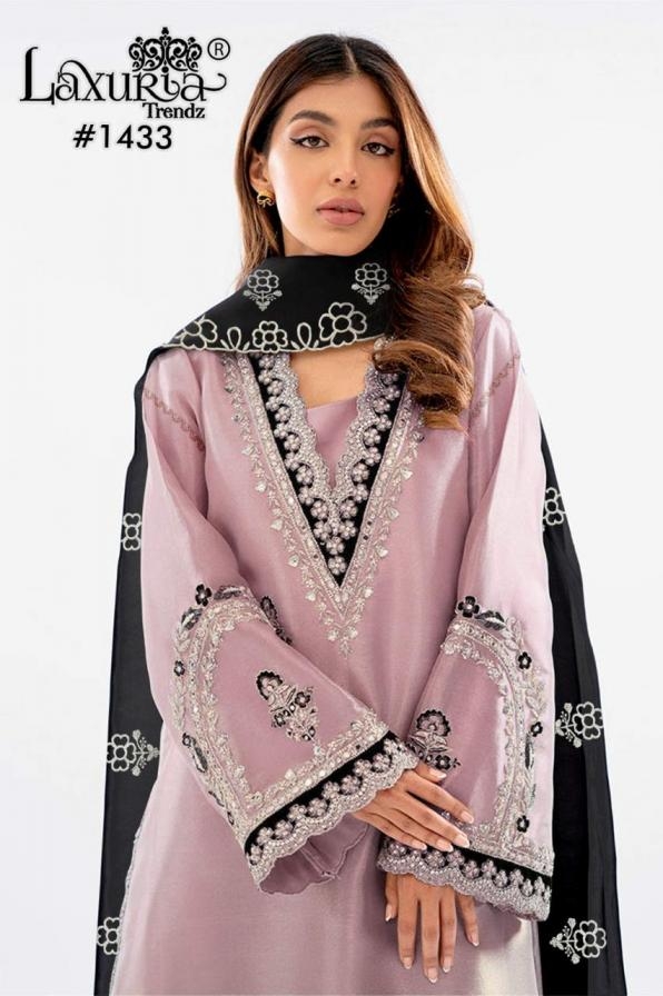 laxuria trendz 1433 Organza  Satin wholesale suit 