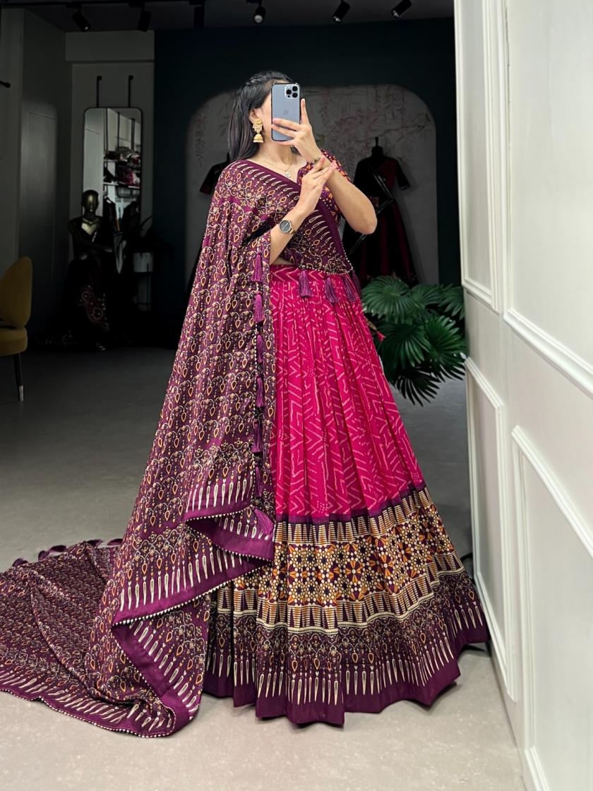 lnb1226 vaidehi half saree stitch lehenga unstitch blouse for womens