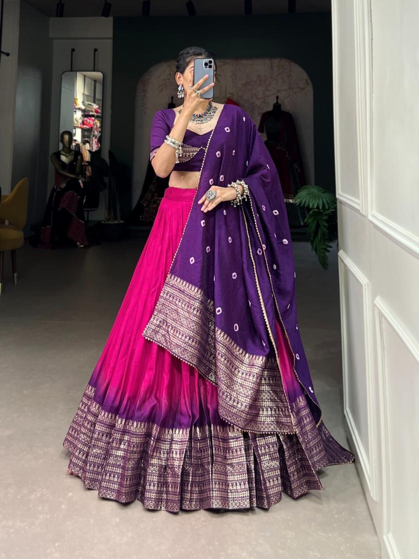 lnb1907 chanderi fashionable design fully stitch chaniya choli