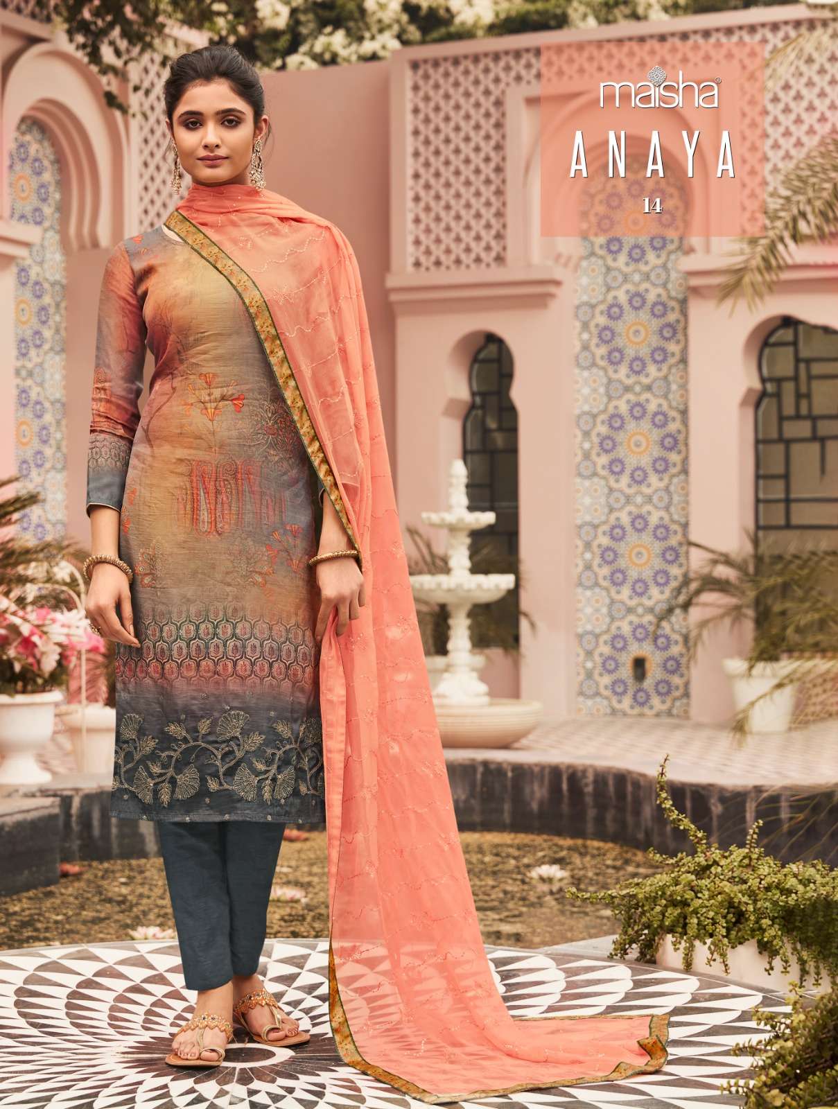 maisha new Collection creap silk wholesale suit 
