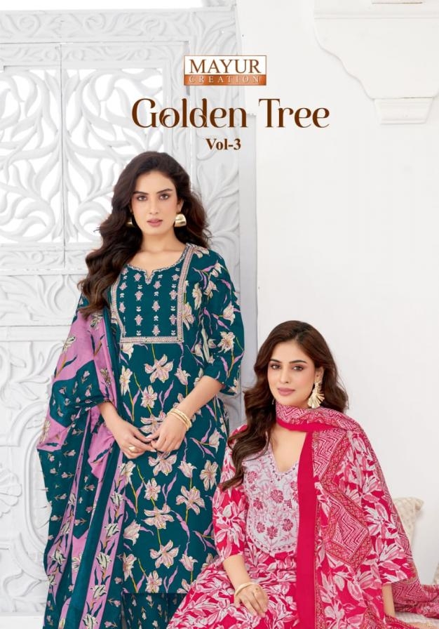 mayur creation golden tree vol 3 series 3001-3010 cotton wholesale suit 