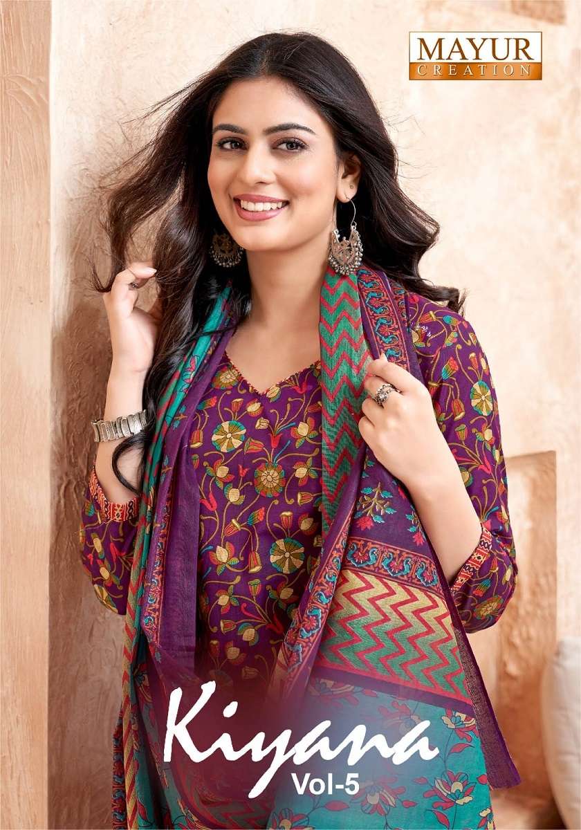 Mayur Kiyana Vol-5 series 5001-5010 Pure Cotton Printed wholesale suit 