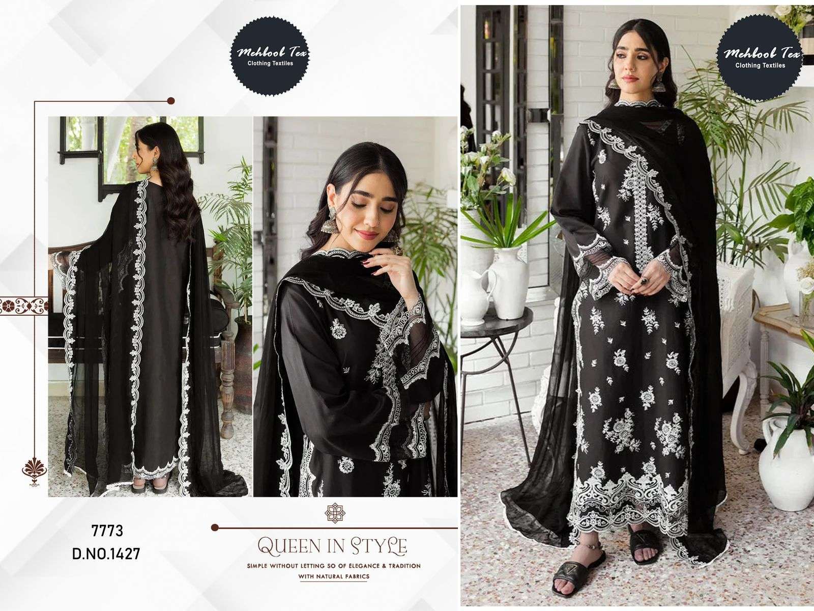 Mehbbob tex 1427 REYON COTTON HEAVY EMBROIDERED wholesale suit 