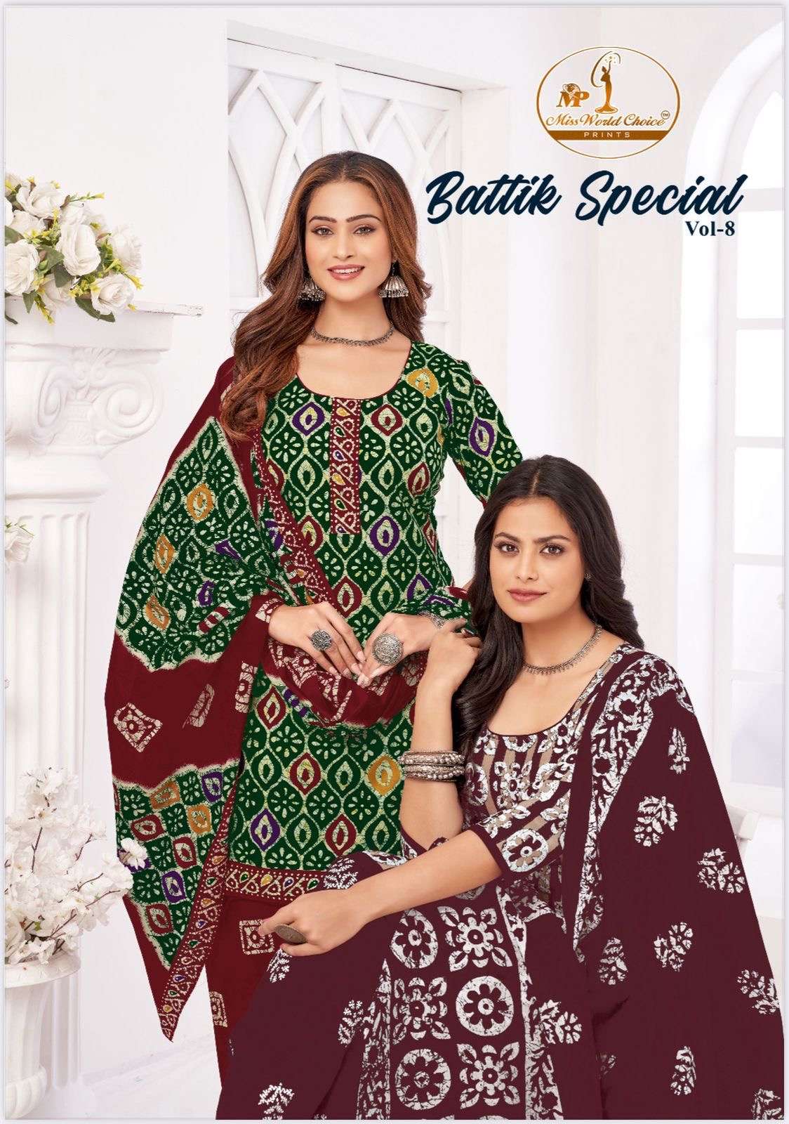Miss World Batik Special Vol-8 series 8001-8010 Pure Cotton wholesale suit 