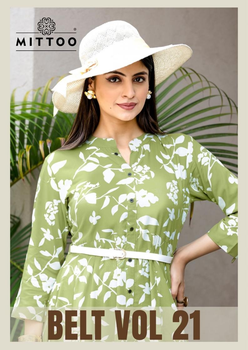 mittoo belt vol 21 series 1443-1448 Rayon Print wholesale kurti 