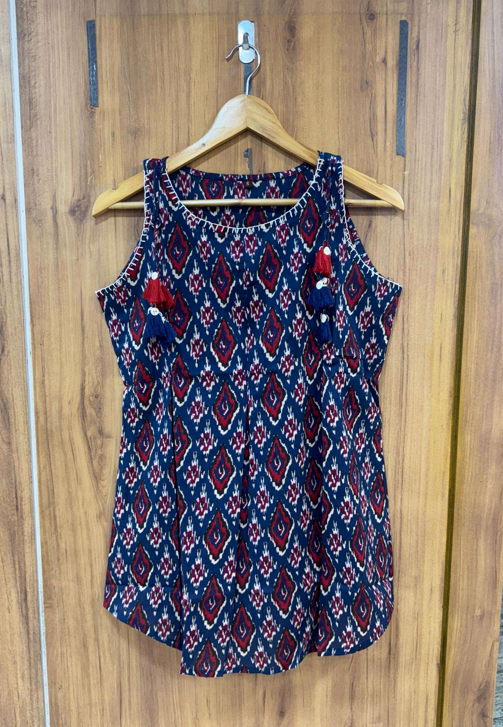 modern pattern readymade daily wear western combo set short tops
