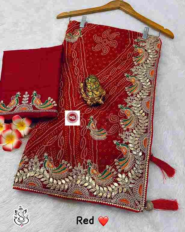 MS arrivals bandhej heavy georgatte bandhej saree 