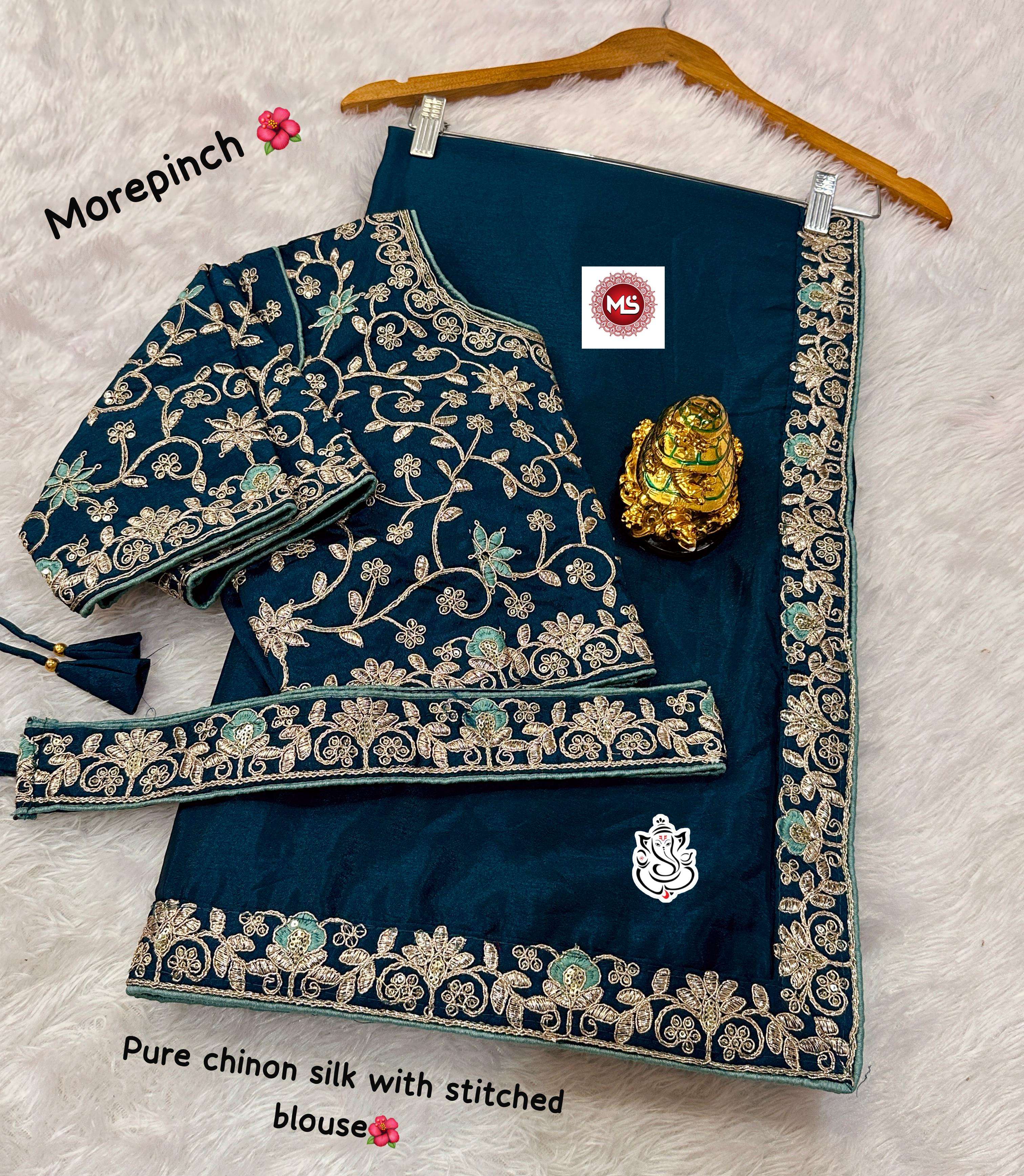 Ms brand saree Chinon Best Quality fabric wholesale saree